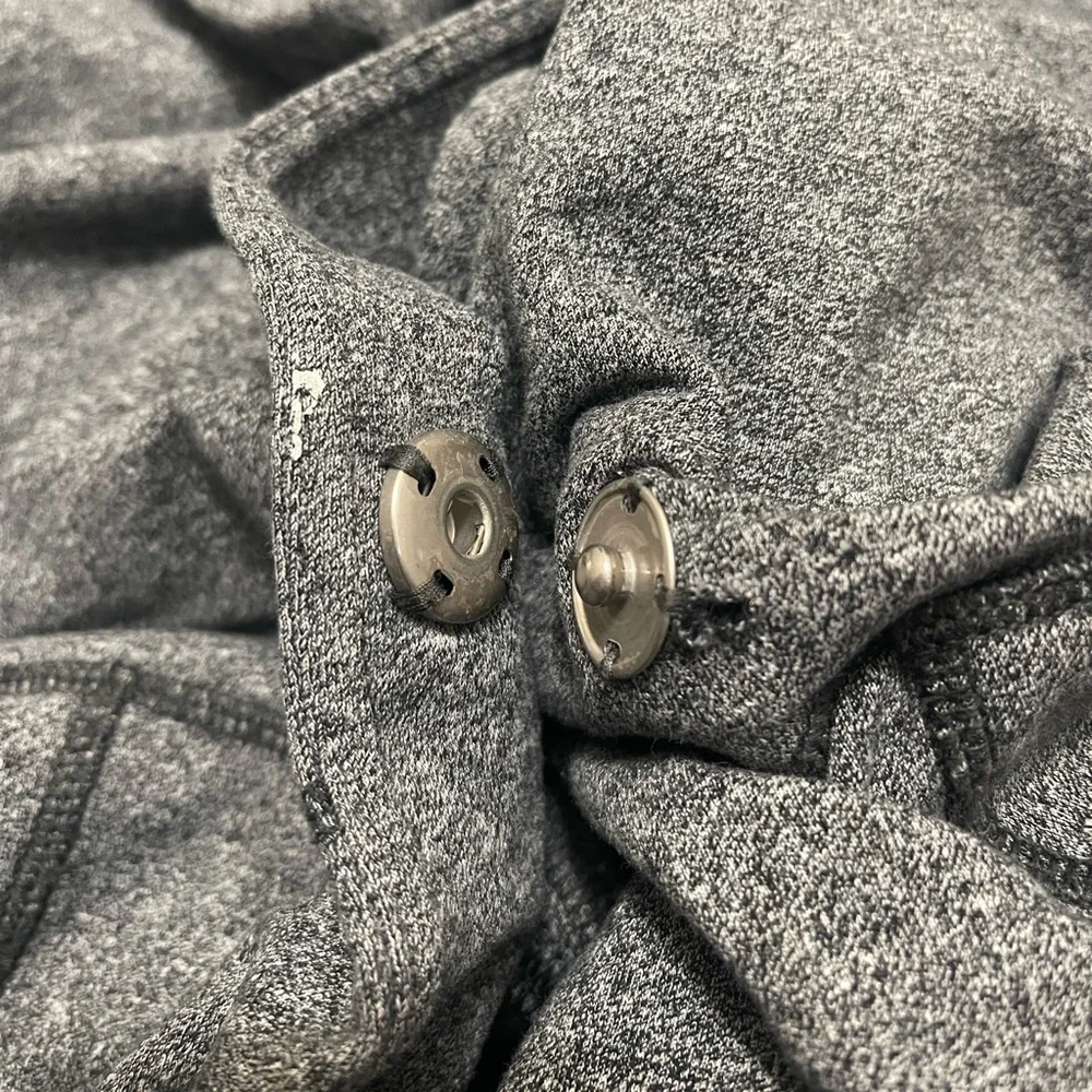Lululemon Women’s Size 4 Hoodie Snap Close Yoga Jacket Oversized Hood Gray FLAWS - Picture 4 of 15